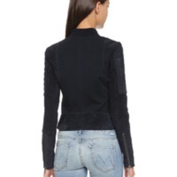 THEORY Shezi K Combo Moto Jacket Lamb Leather Suede Quilted Shoulders Lined - Picture 15 of 16